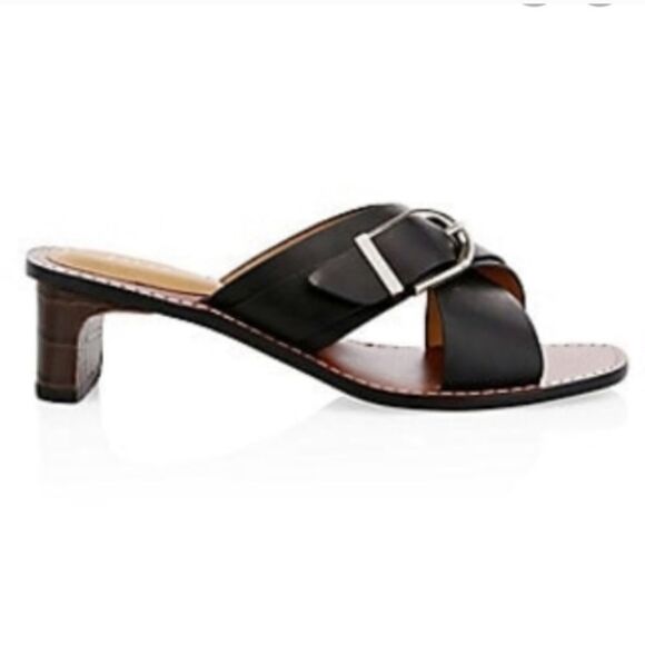 Joie Landri Buckle Leather Mules in Black - Picture 10 of 10